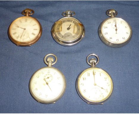 The Alex Clarke Mtg Co Fenchurch Street London pocket watch in plated case, Smiths Empire pocket watch, another Smiths watch 