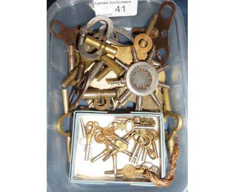 Large selection of clock and watch keys including spider keys, watchmaker key etc.