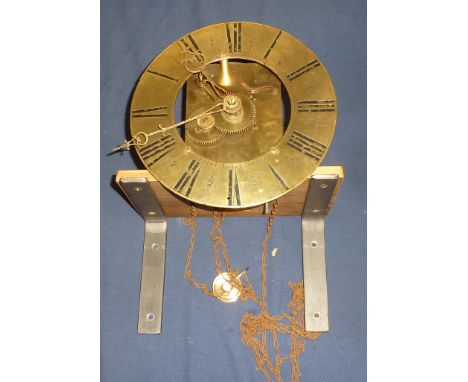 8 day longcase clock striking movement with brass circular dial