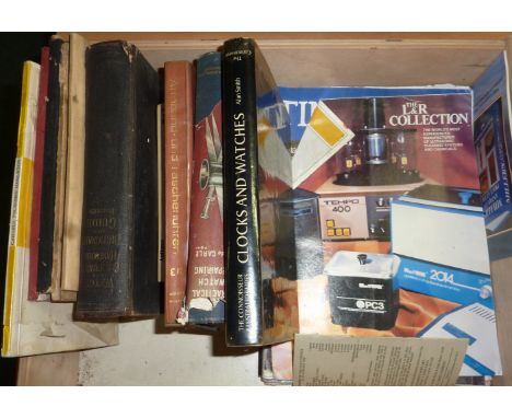 Selection of various watch and clock making including pamplets  'Omega Booklets', journals, watch repairs etc.