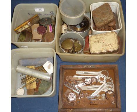 Selection of various watch and clock makers tools, equipment and accessories including parts