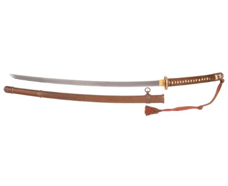 A Gendai-to Katana in high quality Shin-gunto koshirae  Sugata:  Shinogi-Zukuri Iori-mune with shallow tori-zoriNagasa:. 69.0