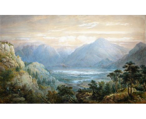 Charles Nicholls Woolnoth RSW (1815-1906) - Extensive Mountainscape, signed, watercolour, 60 x 99cm  The colouring good, the 