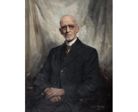 Arthur Spooner RBA (1873-1962) - Portrait of a Gentleman, seated half length with hands folded, signed and dated 1942, oil on