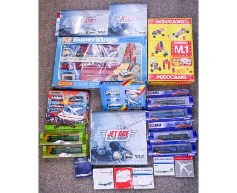 Vintage toys. A Matchbox Bridge Layer K-44 Super Kings, a Meccano M.1 and various other Matchbox and Corgi toys, all boxed  