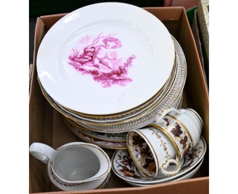 Miscellaneous Derby, Minton, Coalport and Worcester tea and dessert ware, late 18th and early 19th c,&nbsp; to include a Coal