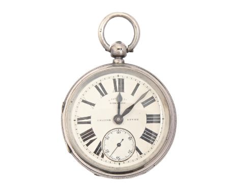 An English silver fusee lever watch, A Pappe &amp; Co, Birmingham, No 525167, in engine turned case with milled band, fusee l