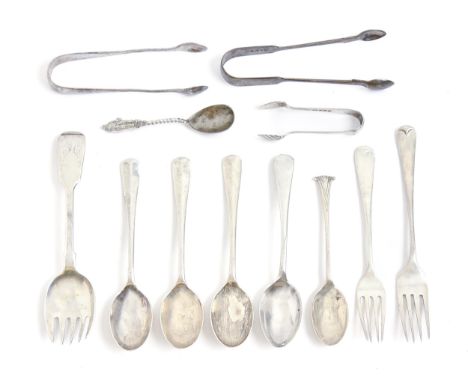 Miscellaneous small silver flatware, Victorian and later, 6ozs 17dwts  Typical wear