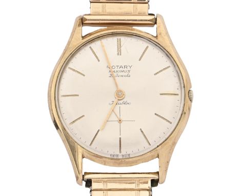 A Rotary 9ct gold gentleman's wristwatch, Maximus, 35mm diam  Working order, movement running when wound, no engraving, light