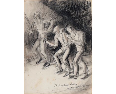 Dame Laura Knight DBE, RA, RWS (1877-1970) - A Darkie Dance 1927, signed and inscribed, charcoal, 35.5 x 26cm  This drawing i