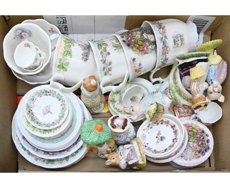 Miscellaneous Royal Albert figures of Beatrix Potter characters and related children's bone china and earthenware  Good condi