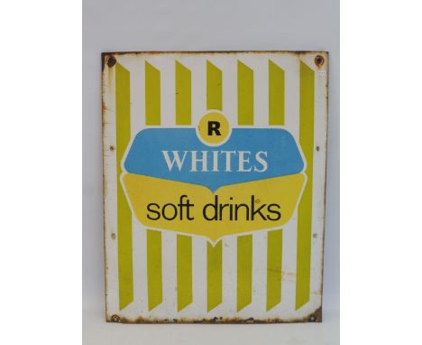 An R. Whites soft drinks enamel sign, 20 1/2 x 25".