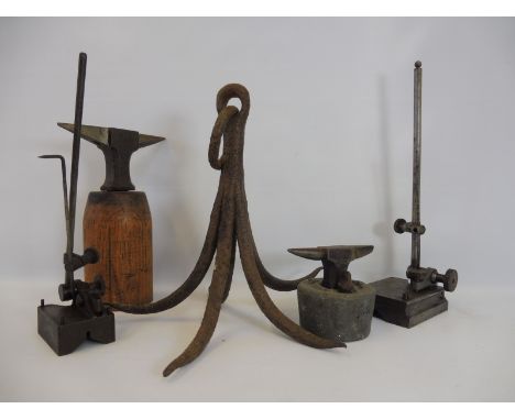 A box of assorted tools including a meat hook etc.