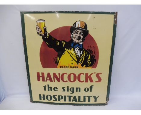 A Hancock's brewery pictorial enamel sign, slightly trimmed, 36 x 40". 