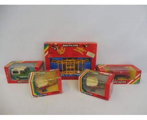 Five Britains farm related rainbow packs, circa 1970s/1980s to include 9512 County Land Rover. 