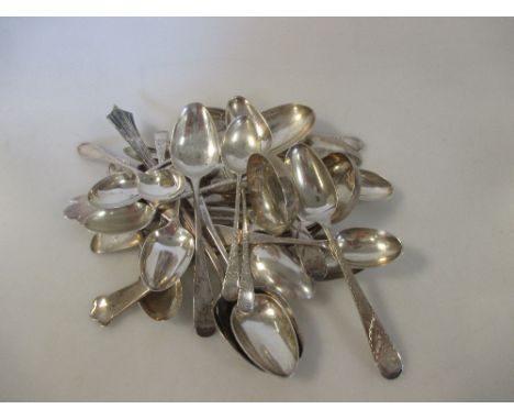 A set of six silver decorated Old English pattern coffee spoons Birmingham 1893, a set of six silver coffee spoons London 191