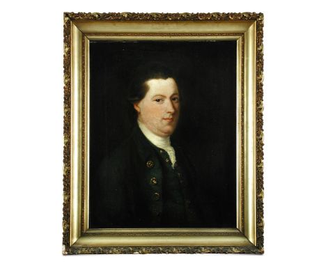 English Provincial School, 19th Century, Portrait of John Adcock (d. 1819), in a dark green waistcoat and jacket, oil on canv