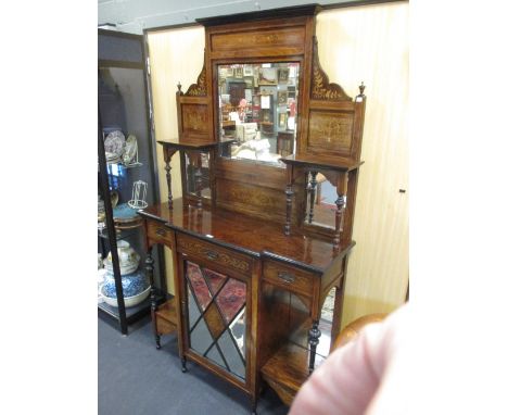 A late Victorian simulated rosewood chiffonier with mirror back, 203 x 122 x 41 cm  