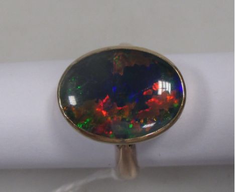 A 9ct gold opal triplet ring  