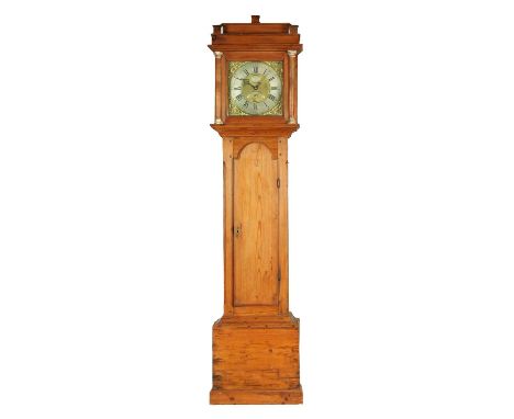 PATERSON, SUNDERLAND. A MID 18TH CENTURY PINE 30HR LONGCASE CLOCK the 11" brass dial with rococo cast brass spandrels, silver