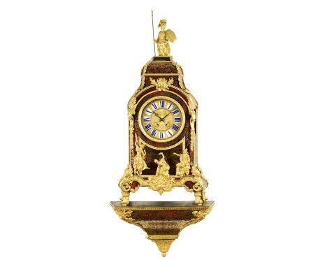 A LARGE AND IMPRESSIVE 19TH CENTURY FRENCH BOULLE TORTOISESHELL BRACKET CLOCK the ormolu mounted case surmounted by Minerva o