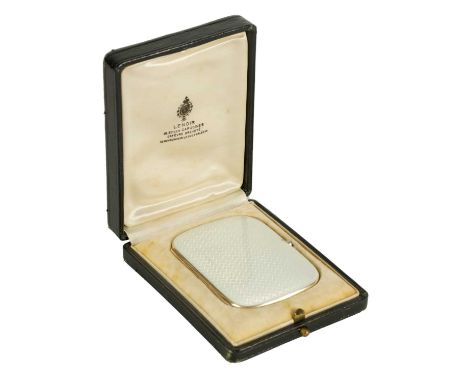 A FINE LATE 19TH CENTURY SILVER GILT AND GUILLOCHE ENAMEL CIGARETTE CASE IN ORIGINAL LEATHER BOX RETAILED BY E.LENOIR PARIS h