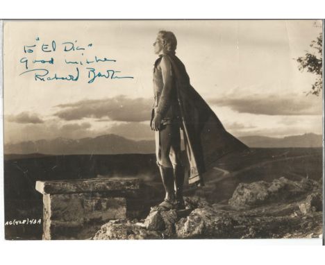 Richard Burton signed vintage sepia 8 x 6 inch photo from Alexander the Great, dedicated. Good Condition. All autographs are 