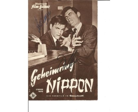 Vintage Film collection two German film magazine pages signed by Billy Wilder, Robert Wagner and Joan Collins. Also has three