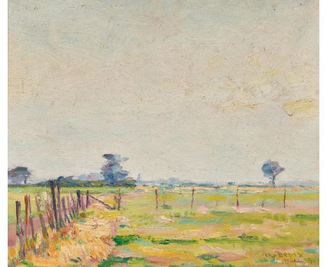 DERIX, MATTHIAS1845 Süchteln - 1950Titel: Felder am Niederrhein. Technik: Öl auf Karton. Maße: 30 x 35cm. Bezeichnung: Signie