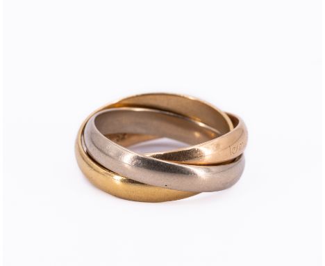 CARTIERTrinity. Gold-Ring. Herkunft: Frankreich. Material: 750/- Gelb-, Weiß- und Rotgold, Punze. Gesamtgewicht: ca. 8,0 g. E