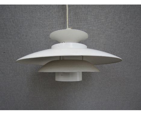 A Danish four tiered ceiling light in Poulson style.  38cm diameter 