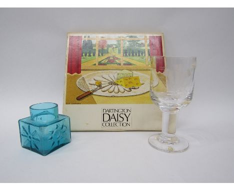 Three pieces of Dartington Glass including a boxed FT215 Cheese platter,  a Prince Charles &amp; Lady Diana goblet and a FT2 