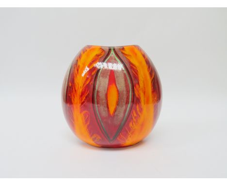 A Poole Volcano Living Glaze range Purse form vase. 19cm high