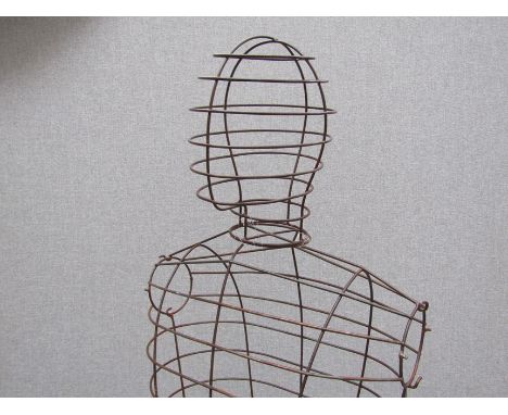 A full life sized vintage mid century welded metal couturiers mannequin, 180cm tall