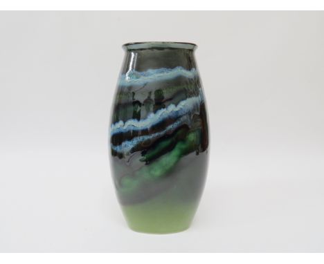 A Poole 'Maya' range vase in green Living Glaze. 25cm high