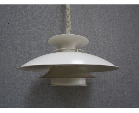 A Danish five tiered ceiling light in white. 40cm high