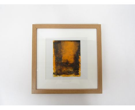 ROBIN WELCH (1936-2019) A framed abstract original oil on board painting, initialled RW verso, image size 17.5cm x 13cm