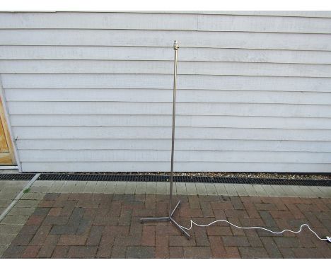 A Durlston chromed metal standard lamp, no shade. 136.5cm high.