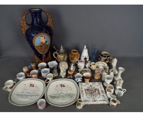 Mixed ceramics to include Royal Worcester, crested ware, Royal Doulton and similar.
