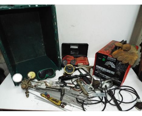Sealey Power Welder 140 XL, Together with Gas valves, rods, mask, spanners, tools and other Welding related items. Included a