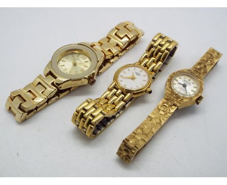 Three lady's wristwatches comprising Rotary, Montine and similar.
