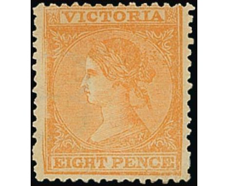 (x) Victoria1863-73 Laureated, De La Rue paper, 8d. orange, unused, regummed, well-centred, fine. S.G. 112, £750. Photo  Subj