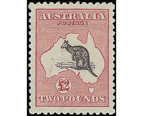 (x) Australian CommonwealthKangaroo IssuesThird Watermark£2 purple-black and pale rose, well-centred, fresh colours, fine unm