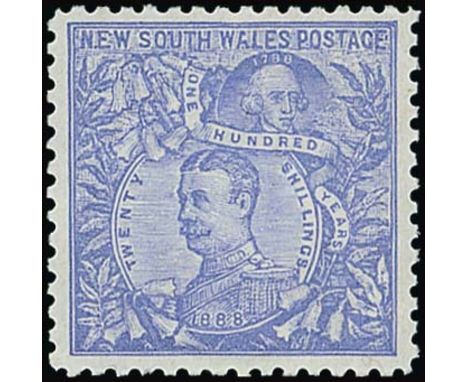 (x) New South Wales1890 20s. ultramarine, perf 11, fine unmounted mint. S.G. 264c, £400. Photo  Subject to 5% tax on Hammer P