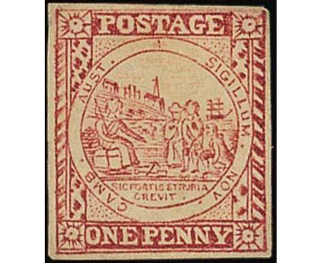 (x) New South Wales1850-51 Sydney ViewsOne Penny Plate IIDull carmine on hard toned paper, [20], mainly good margins all roun