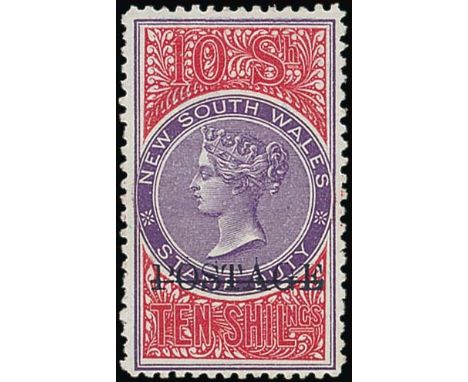 (x) New South Wales1894-1904 10s. violet and rosine, perf 12x11, fine mint. S.G. 277b, £375. Photo  Subject to 5% tax on Hamm