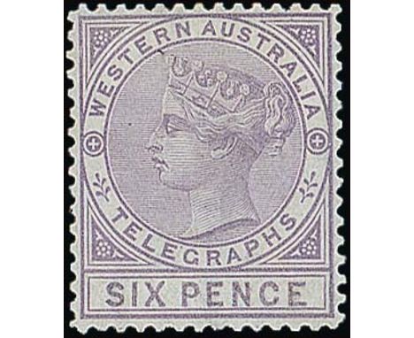 (x) Western AustraliaTelegraph Stamps1879 CC 1d. bistre and 6d. lilac, fine mint. S.G. T1-T2, £585. Photo for 6d.  Subject to