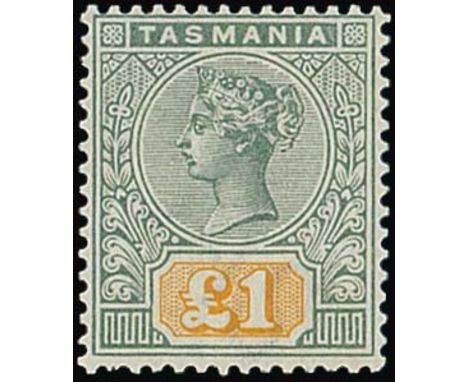 (x) Tasmania1892-99 Keyplate ½d. to £1 set of ten, fine mint. S.G. 216-225, £750. Photo for £1  Subject to 5% tax on Hammer P