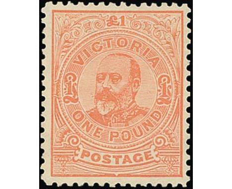 (x) Victoria1905-13 Crown over A, perf 11 £1 salmon, fine mint. S.G. 444, £475. Photo  Subject to 5% tax on Hammer Price in a