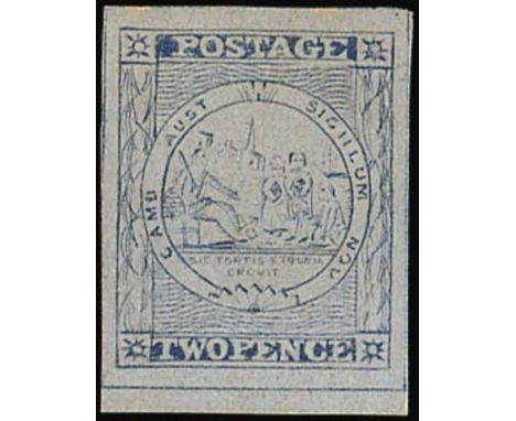 (x) New South Wales1850-51 Sydney ViewsTwo Pence Plate VUltramarine on hard greyish wove paper, [14], unused without gum, goo